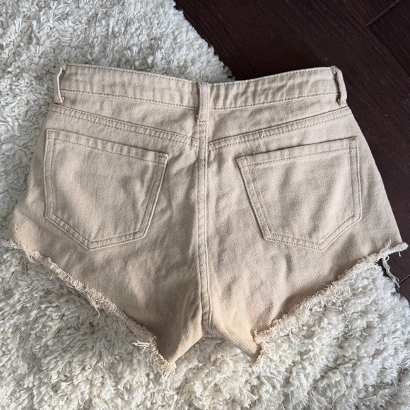 Superdown Tan High Rise Denim Shorts - Picture 4 of 5